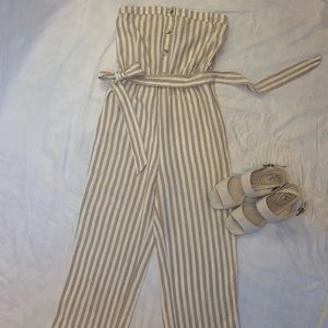Stripped cream and beige jumper ( romper, jumpsuit)